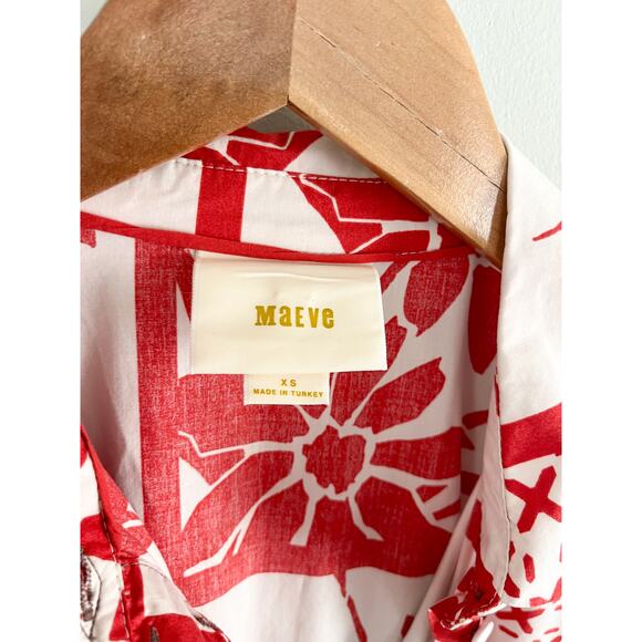 Anthropologie Maeve Printmaker Poplin Shirtdress Sz XS Bohemian - Picture 7 of 12